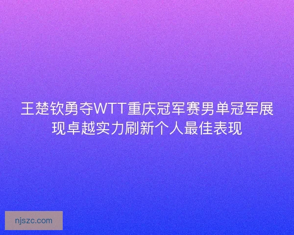 王楚钦勇夺WTT重庆冠军赛男单冠军展现卓越实力刷新个人最佳表现