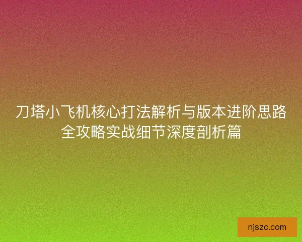 刀塔小飞机核心打法解析与版本进阶思路全攻略实战细节深度剖析篇