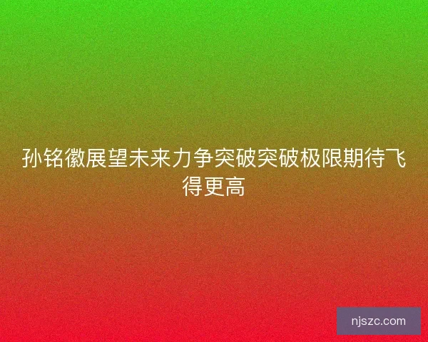 孙铭徽展望未来力争突破突破极限期待飞得更高